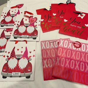 Valentine’s Day Gift Bags , Red , Pink , White